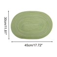 thumbnail image 2 of Unique Bargains 2 Pcs Simple Oval Placemat Green Polyester Cotton, 2 of 5