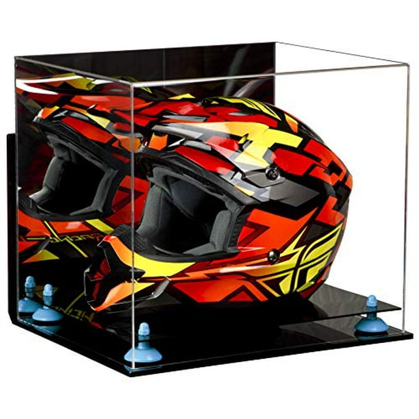 Deluxe Acrylic Motorcycle Motocross Or Nascar Racing Helmet Display Case With Blue Risers Mirror And Wall Mount A024 Blr Walmart Com Walmart Com