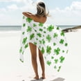 thumbnail image 6 of Clovers St. Patrick's Day Beach Towels Blanket Soft&Absorbent Quick Dry Microfiber Green Shamrock Pattern Pool Towels for Swimming ,Yoga, Sports, Gym, Camping,Large 30X60in, White, 6 of 8