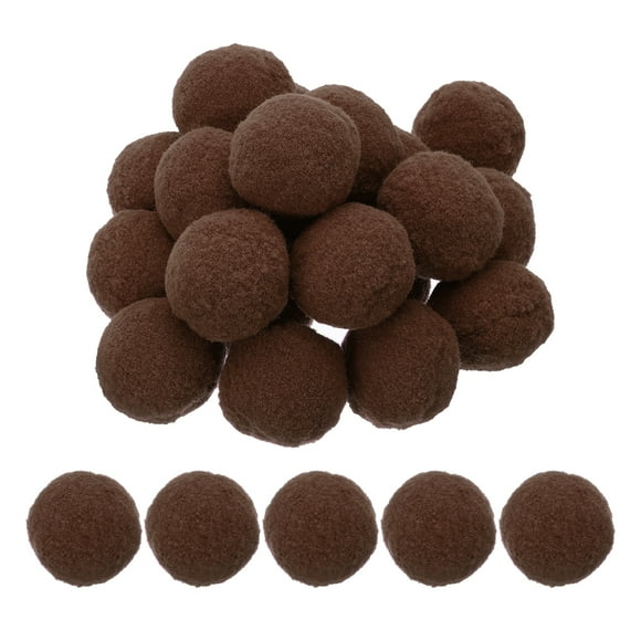 Pompons de 2 Po pour Bricolage, 20 Pcs Pompons pour Bricolages Boules Bouffantes en Vrac Boules Duveteuses pour Chapeaux Noël Art Bricolage, Brun