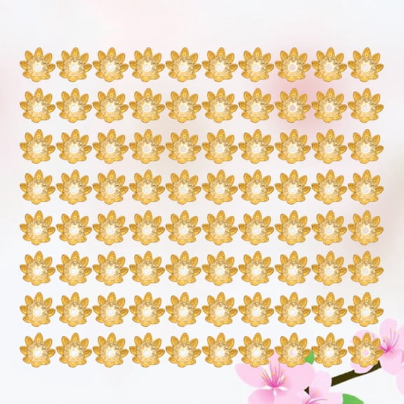 LOLIPPYY 500Pcs Durable Metal Flower Bead Caps Jewelry Findings for DIY Jewelry Making in Golden