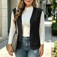thumbnail image 3 of Lutiedan Women Polar Fleece Vest Sleeveless Open Front Cardigan Jackets Casual Fall Winter Oversized Cardigan S-3XL, 3 of 6