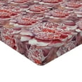 thumbnail image 4 of Ambesonne Peony Fitted Sheet, Exotics Flowers Boho Print, King Size, Dried Rose and Dark Coral, 4 of 5