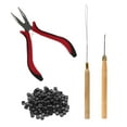 thumbnail image 4 of 4pcs Perruque Pointe Incurvée Crochet en Bois Aiguilles en Silicone Outils d'Extension de Cheveux Noir, 4 of 13