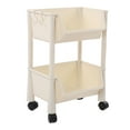 thumbnail image 3 of Compact Rolling Storage Organizer Large Capacity Mobile Utility Cart Movable Storage Book Shelves with Lockable Wheels 2 Tier Without Cover, 3 of 5