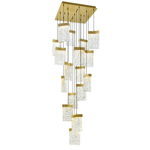 CWI Lighting Lava Integrated LED Brass Chandelier