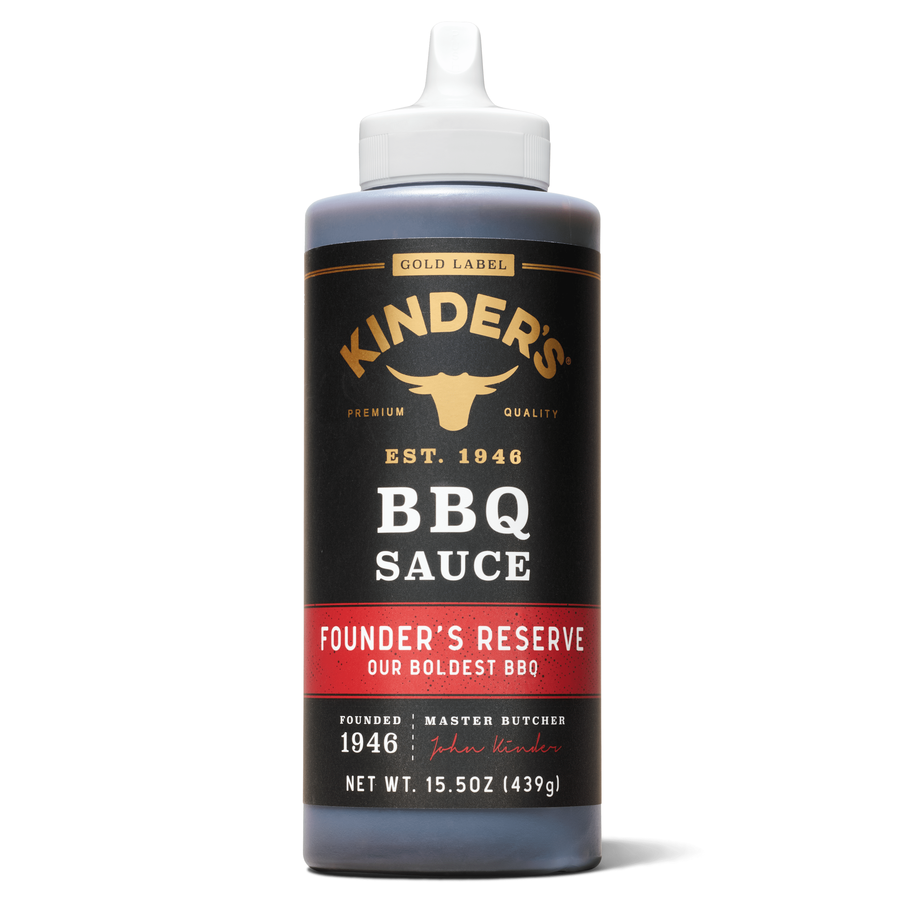 (6 pack) Kinder's Gold Label Founder's Reserve BBQ Sauce, 15.5 oz Squeeze Bottle