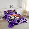 thumbnail image 3 of Erosebridal Ensemble de Literie de Basketball Football pour Lit Simple, Couette Camouflage Violet, Réversible, 3 of 7
