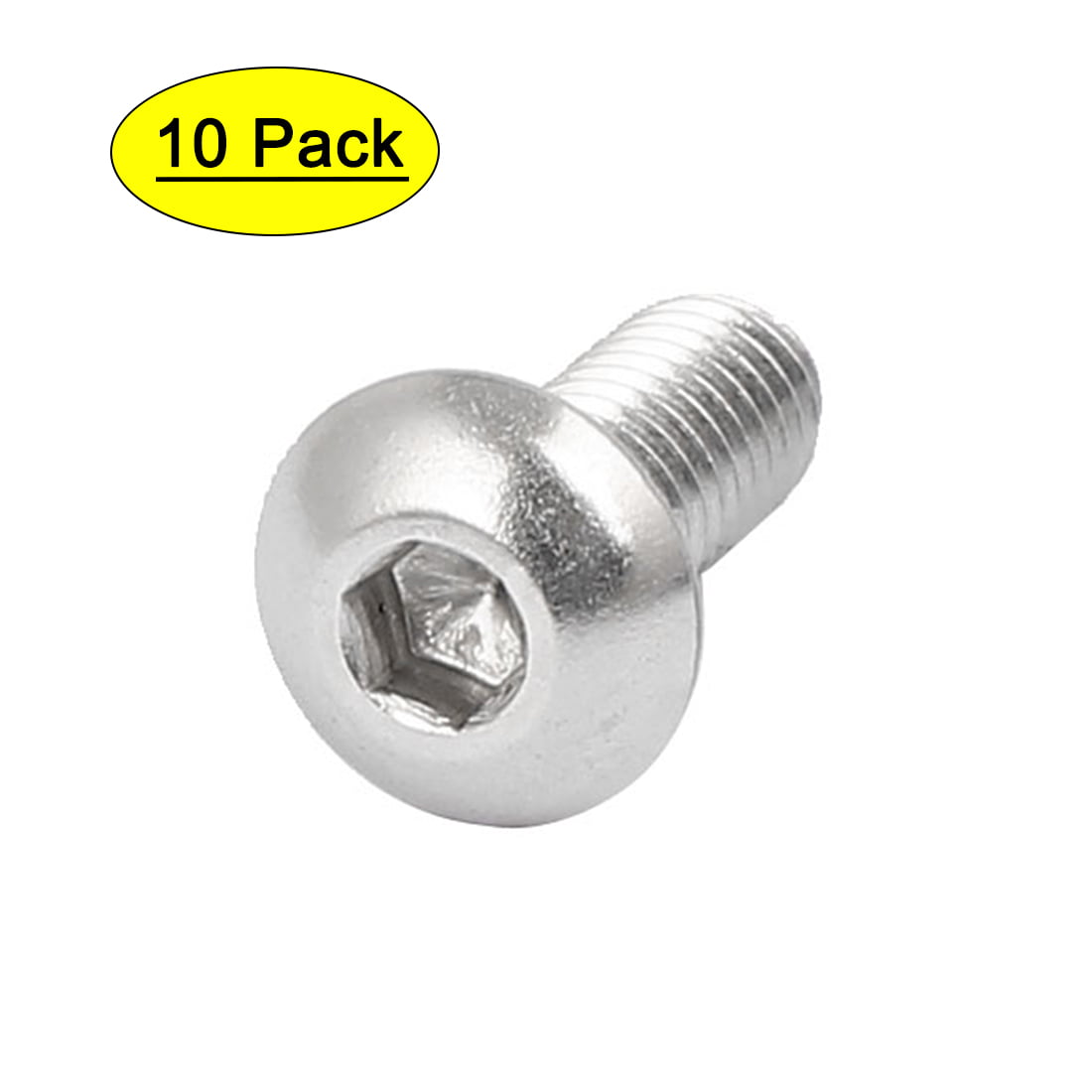 M6 x 10mm Button head socket screw 304 stainless steel kit QTY-100 bolts 