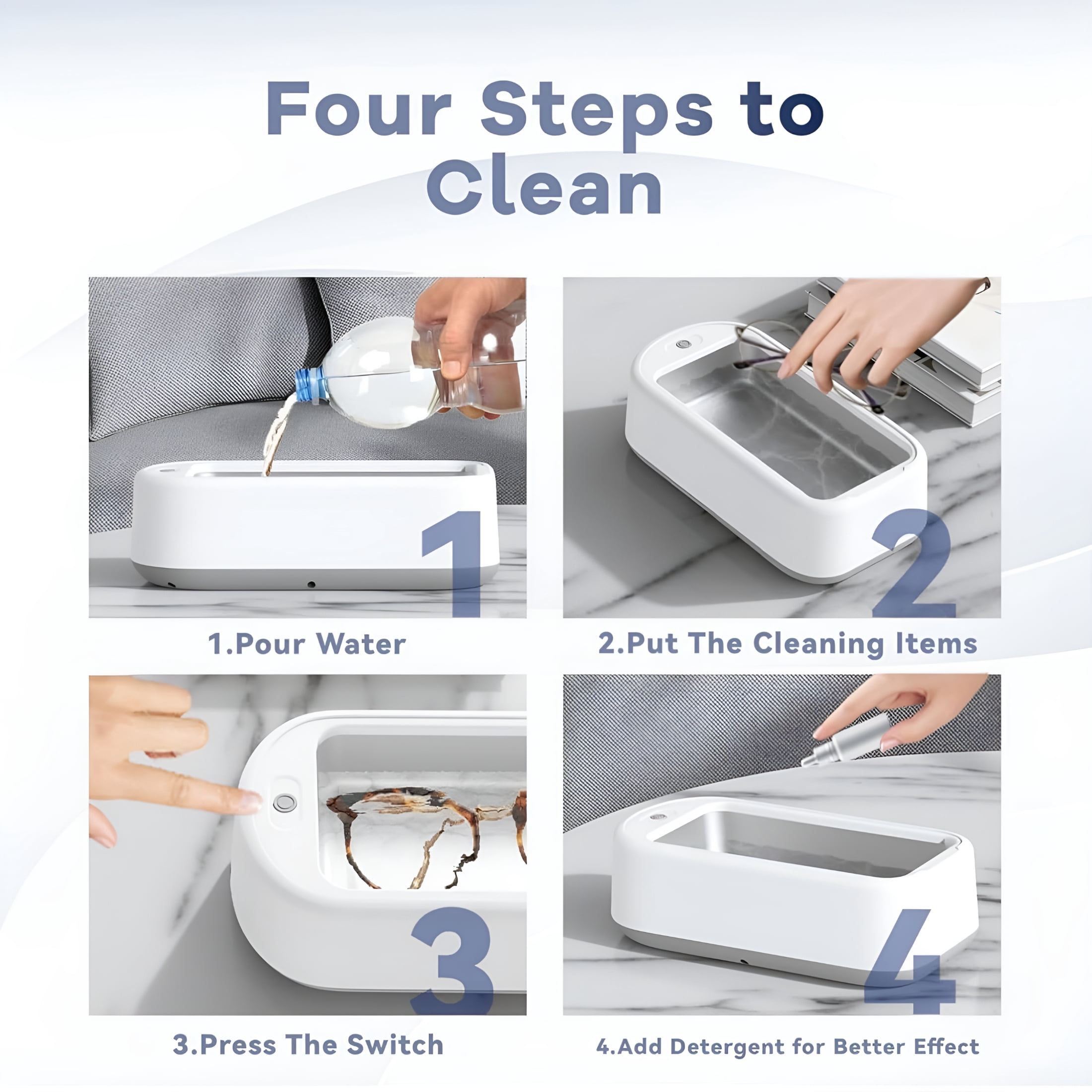 CURYMAY 2026 New Ultrasonic Cleaner Machine,40W 22Oz (640Ml) Portable Professional Sonic Jewelry Cleaner for Eye Glasses,Ring,Earring,Necklaces,Watch Strap,Makeup Brush