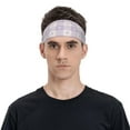 thumbnail image 2 of Daiia Floral Purple Buffalo Plaid printed Men's Performance Headband,Sports Headbands,Moisture Wicking Workout Headband, 2 of 9