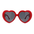 thumbnail image 2 of Womens Oversize Iconic Thick Plastic Arm Heart Sunglasses Red Black, 2 of 4