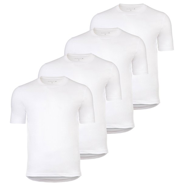 YOURBASICS Camiseta de hombre, pack de 4 - IAN, algodón, corte regular, cuello redondo, básica Blanco L (Large)