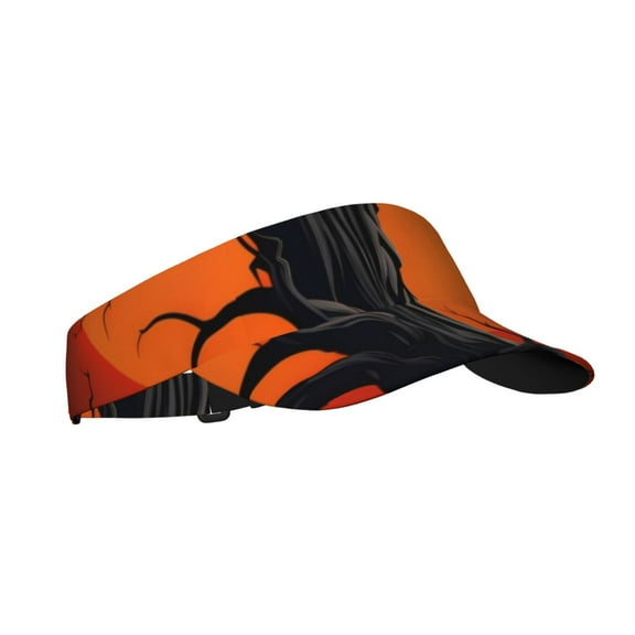 Balery Yellow Castle Sunset Tree Sport Wear Athletic Visor Sun Sports Visor Hat Visor Adjustable Cap for Women and Men (One Size)