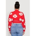 thumbnail image 4 of Womens Plus Size Flower Tufted Knit Cropped Cardigan, 4 of 4