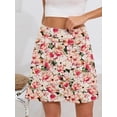 thumbnail image 6 of Chiclily Women's 2-in-1 High Waisted Tennis Skort with Pockets, Athletic Golf Skirt with Built-in Shorts, Creamy Vintage Blossom, Size S, 6 of 6