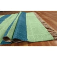 thumbnail image 6 of Casavani Handmade Blue Cotton Dhurrie Hallway & Kitchen Runner Area Rug Outdoor Kilim 2.6x4 feet, 6 of 6