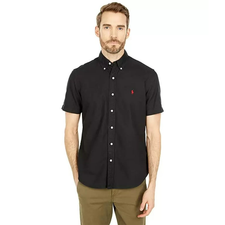 Polo Ralph Lauren BLACK Classic Fit Short Sleeve Oxford Shirt, US 