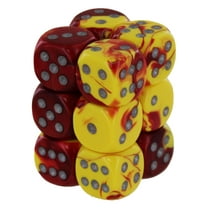 DND Dice Set-Chessex D&D Dice-16mm Gemini Red, Yellow, and Silver Plastic Polyhedral Dice Set-Dungeons and Dragons Dice Includes 12 Dice – D6