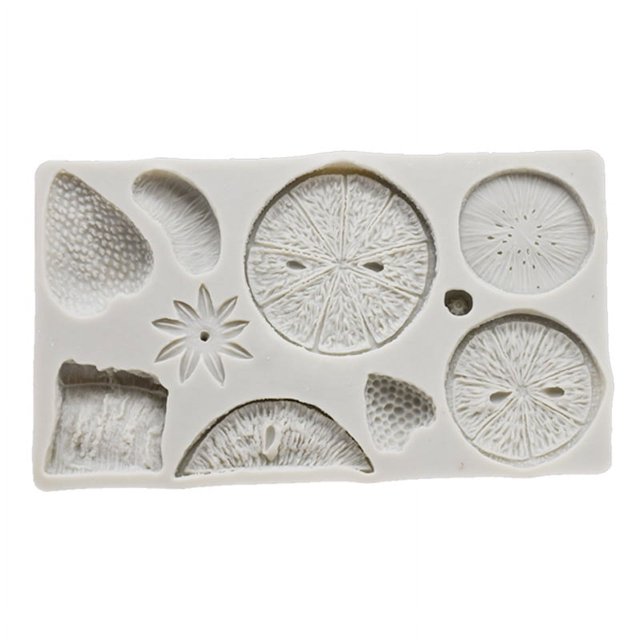 Fruta Molde Fondant de silicona Molde de caramelo de chocolate Herramienta de decoración de pasteles Molde de resina epoxi de arcilla polimérica
