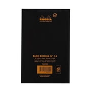 Rhodia Top-Stapled Notepad - Black, Ruled, 4-3/8 x 6-3/8