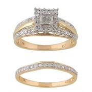 "Forever Bride 0.30ct (J,I3) Round Princess Diamond Engagement Wedding Ring 10K Yellow."