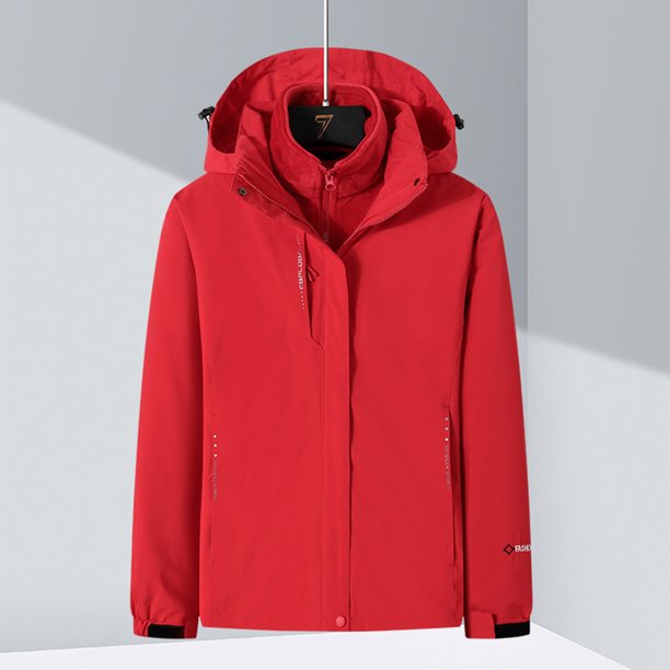 Chaquetas y abrigos casuales con capucha de manga larga para mujer, traje de montañismo deportivo desmontable tres en uno de invierno, traje de sprint para exteriores, abrigo con capucha a prueba de v