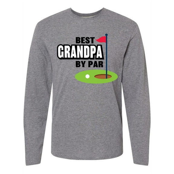 Inktastic Father's Day Best Grandpa by Par with Flag and Golf Ball Long Sleeve T-Shirt