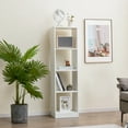 thumbnail image 1 of Giantex Tall 4 Cube Bookcase, Freestanding Narrow Open Display Bookshelf, Wooden Storage Organizer for Small Place, 1 of 8