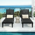 thumbnail image 2 of Outdoor Chaise Lounge Set of 2, Segmart Resin Pool Lounge Chairs with Adjustable Backrest,Waterproof Sun Loungers for Garden,Poolside,Beach or Patio Deck Sunbathing, Black, 2 of 9