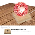 thumbnail image 5 of 1Set LED Glowing Bases Decorative Lamp Bases Crystal Ball Stands Wood Color, 5 of 5