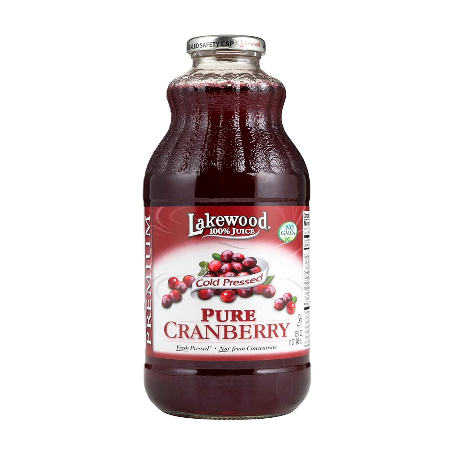 Lakewood Premium Pure Fruit Juice Pressed Cranberry 32 fl oz Pack of 2
