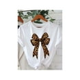 thumbnail image 1 of Cotton Short Sleeve T-Shirt's Casual Leopard Print Bowknot T-Shirt - Short Sleeve,Soft & Comfortable Fabric, Stylish Graphic Prin Top White Summer Crewneck Womenswear Collar, 1 of 7