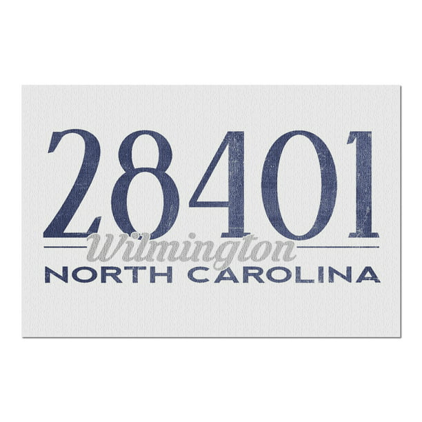 Wilmington, North Carolina - 28401 Zip Code (Blue) (20x30 Premium 1000 Piece Jigsaw Puzzle, Made ...