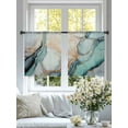 thumbnail image 4 of Blue Teal Marble Sheer Curtains 54 Inch Length 2 Panels Set for Living Room/Bedroom, Modern Ink Painting Abstract Semi Curtain Sheers Drapes Rod Pocket Curtains Window Treatment Set 52''x54''x2, 4 of 7