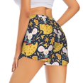 thumbnail image 2 of Uemuo Mouse Cheese Pattern Women's Athletic Shorts High Waisted Running Shorts with Liner Pockets Gym Elastic Workout Shorts-Small, 2 of 9