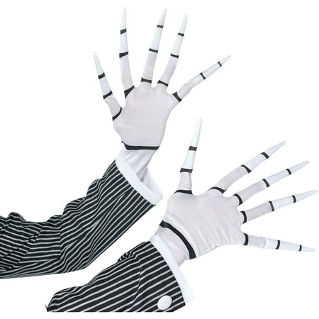 Jack Skellington Gloves for Adults, Halloween Costume Accessories, One Size