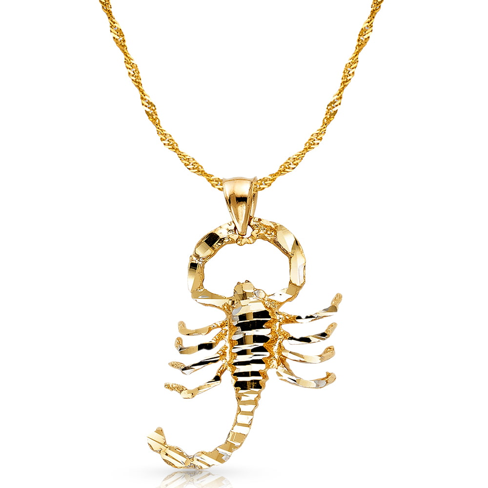 GoldenMine Fine Jewelry Collection 14k Yellow Gold Scorpion Pendant 