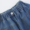 thumbnail image 5 of Delliss Little Girls Wide Leg Jean Shorts Baggy Elastic Waist Kids Trendy Denim Shorts 5-16 Years, 5 of 9