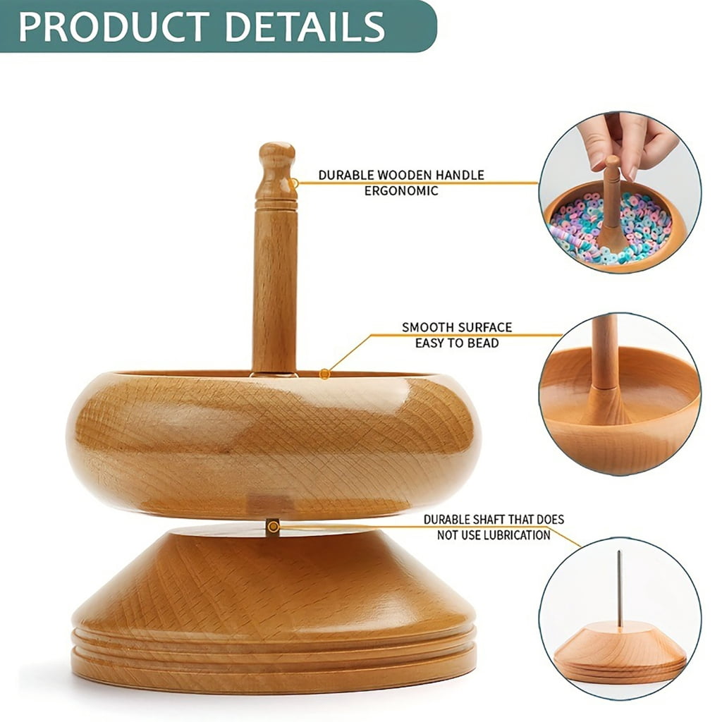 Oasiva Wood Bead Spinner Jewelry Making Tool for Quick and Precise Bead Stringing