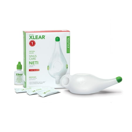 Xlear Neti Pot Kit, Plastic Pot & 6 Refill Packets