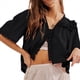 thumbnail image 3 of Camisa Peplum Transparente Y2K para Mujer, Blusa Babydoll de Corta con Botones y Ribete de Encaje y Volantes. Negro XL, 3 of 9