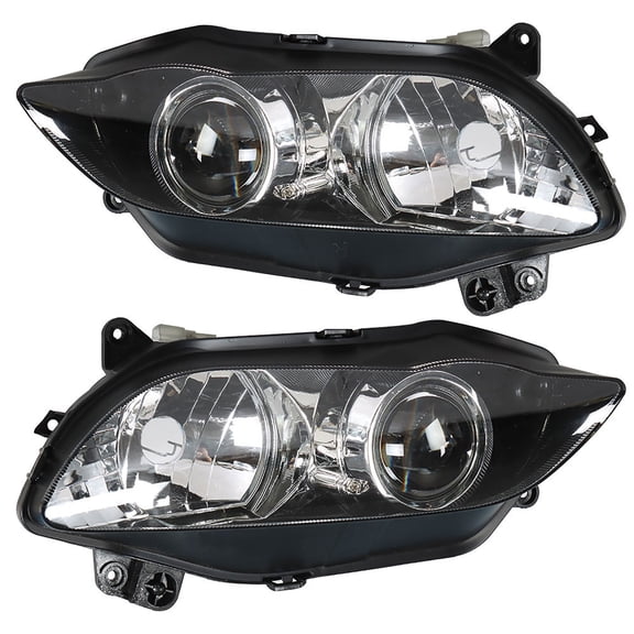 2-pack Headlight Assembly Fit for Yamaha YZF R1 2004-2006 Headlamp Black Housing