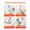 thumbnail image 6 of Bean Bag Chair, 3 feet Bean Bag Chair with Soft Armrests and Storage Pocket, 25D Memory Foam Filled with Soft Teddy Velvet Cover, Bean Bag for Bedroom or Playroom, White, 6 of 8