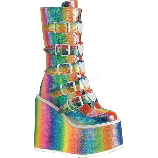 women's demonia swing 230 platform mid calf boot