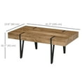 thumbnail image 3 of HOMCOM Rustic Coffee Table, Rectangle Nature Cocktail Table with Steel Hairpin Legs for Living Room, 3 of 10