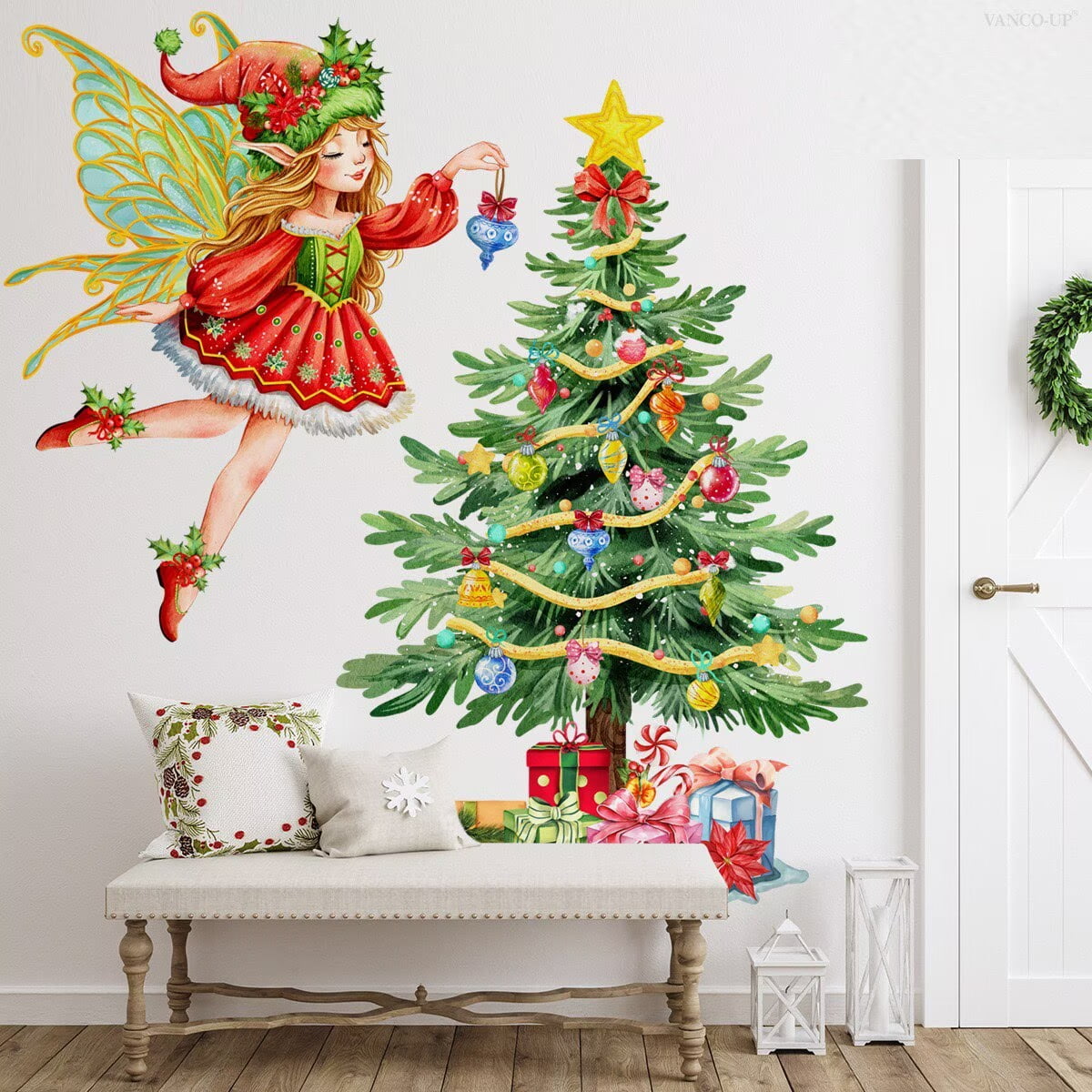 Large Christmas Tree Wall Decals DIY Christmas Wall Stickers Xmas Tree Window Clings Christmas Wallpaper Peel And Stick Removable Vinyl Wall Art For Bedroom Nursery P 283541393