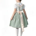 thumbnail image 4 of SERTG Girls Oktoberfest Dress Set 3-Piece Lace-Like Trimming Blouse + Tiered Skirt and Apron Cottagecore Floral Doll-Style Festive Skirt Outfit for Kids 4-12 Years(Green,7 Years), 4 of 8