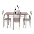 thumbnail image 3 of 5 Pieces Wood Metal Dining Table Set with 4 Chairs, 3 of 9