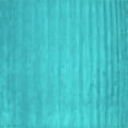 thumbnail image 1 of Ahgly Company Machine Washable Indoor Square Abstract Turquoise Blue Contemporary Area Rugs, 4' Square, 1 of 4